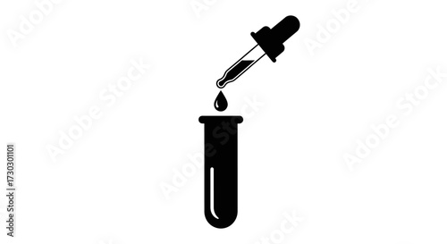 Scientific precision with a pipette dropping liquid into a test tube for research, discovery, and innovation.