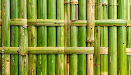 Close up of a traditional bamboo fence sustainable eco friendly design