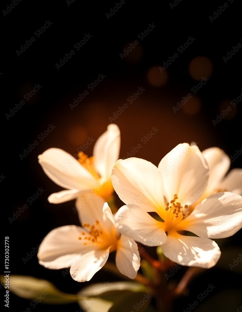 Obraz premium Golden Neroli White Blossoms with Warm Light