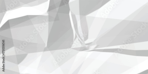 Vector White Wrinkled Paper Texture with Distressed Rough Surface and Folded Creases for Creative Design Backgrounds and Artistic Templates
