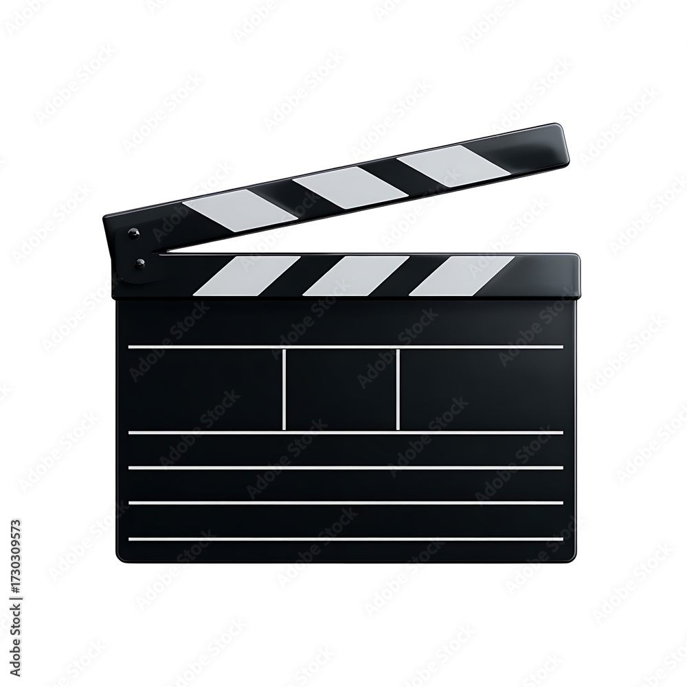 Fototapeta premium Filmmaker's clapboard against white background.PNG