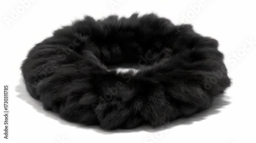 Black Fur Texture with Soft and Fluffy Appearance, Ideal for Fashion and Textile Projects