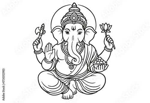 Divine india deity holding a lotus flower