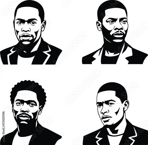 African Male Vector, Afro Men SVG, Black Man Vector, African American Cutting File