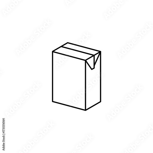 Juice Box Packaging Black and White Vector 