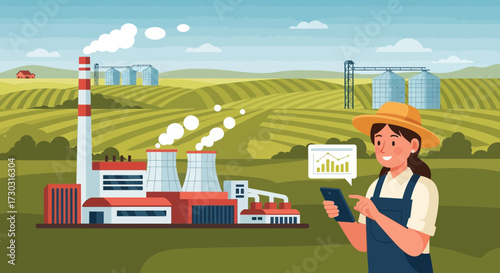 Farm Technology Integration: Smart Agriculture with Power Plant Landscape