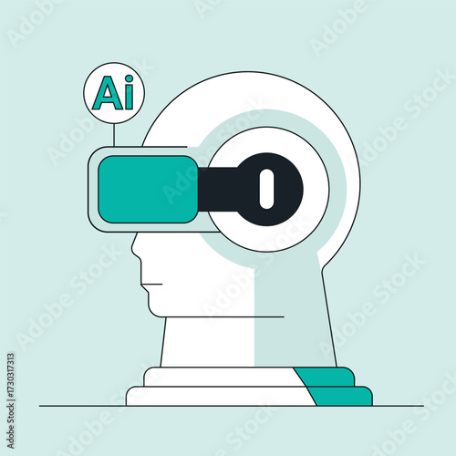 character AI and AI Tools Technology Vector Icons Set Flat Style