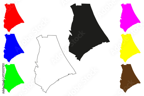 Ciudad Madero city (United Mexican States, Mexico, Tamaulipas State) map vector illustration, scribble sketch Ciudad Madero map
