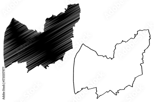 Manzini Region (Swaziland, Kingdom of Eswatini) map vector illustration, scribble sketch Manzini map