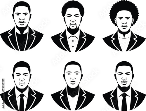African male Vector with Office wear, Afro Men SVG, Black Man Vector, African American Cutting File