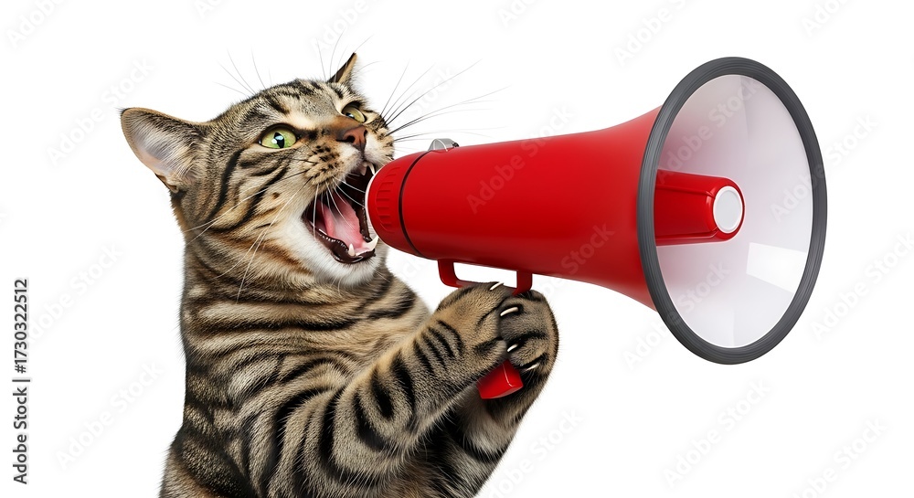 Fototapeta premium Cat with Megaphone.