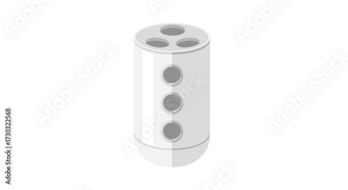 Abstract modern water filter design on a clean white background display