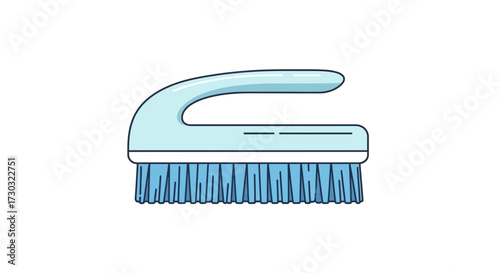 Blue scrub brush illustration for household cleaning and sanitization