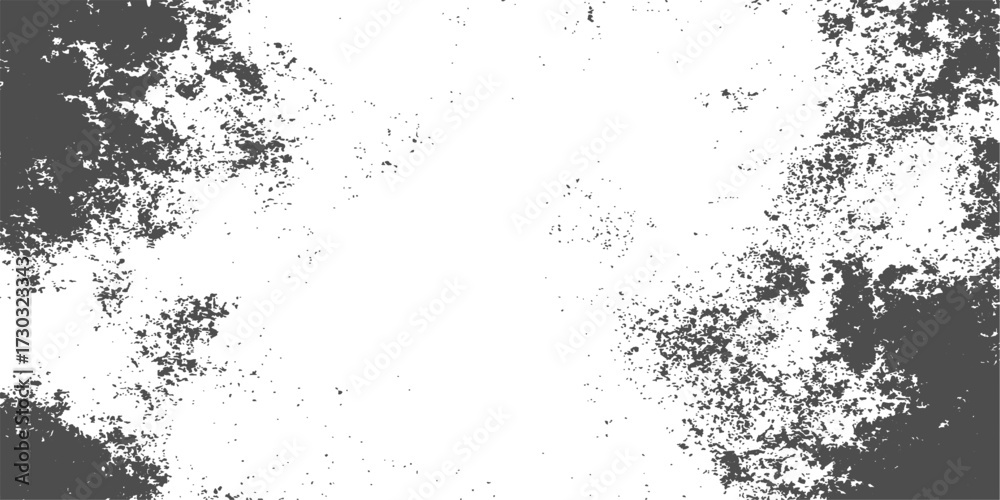 Obraz premium Grunge texture background with black ink splash and a vintage dusty border