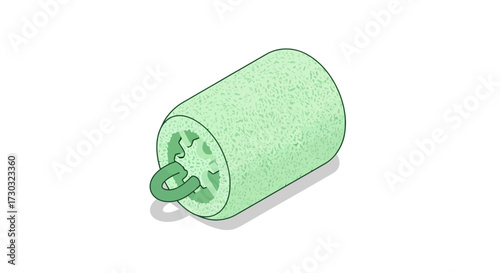 Illustrated Luffa Sponge for Exfoliation and Skincare Wellness Products