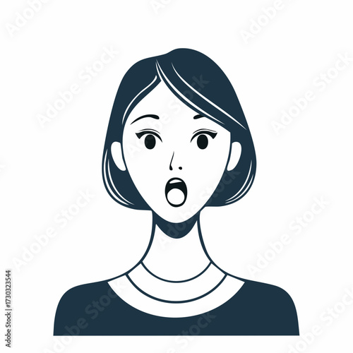 Asian Woman Avatar with Surprised and Shocked 
