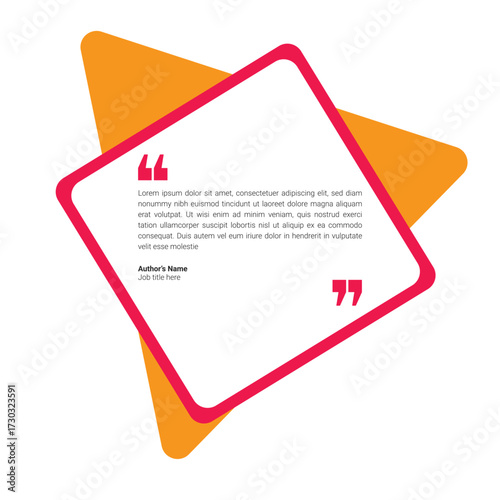 Modern testimonial quote box template for social media and customer reviews. Editable vector design. Professional graphic testimonial in chat bubble design. Bubble testimonial banner, quote.