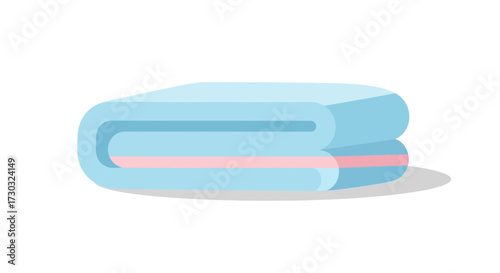 Minimalist illustration of a neatly folded towel in serene pastel shades