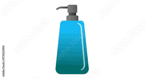 Stylish blue liquid soap dispenser illustration on a clean white background