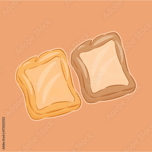 
illustration of bread, sliced ​​bread, for breakfast, food in cafe, accompaniment to tea or coffee