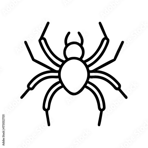 Black outline of a spider in minimalist design  