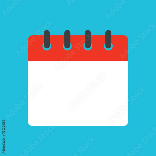 Simple blank calendar template in flat date vector illustration