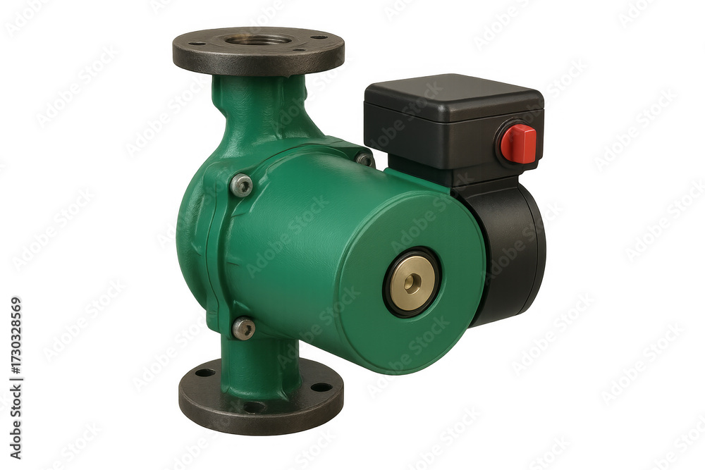 Fototapeta premium Green water circulation pump for heating systems