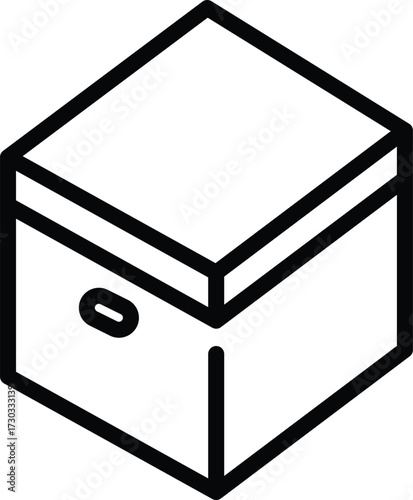 a simple line icon of a box