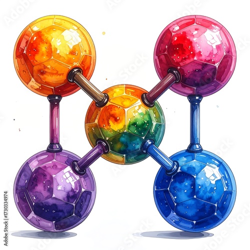 Colorful Interconnected Spheres.