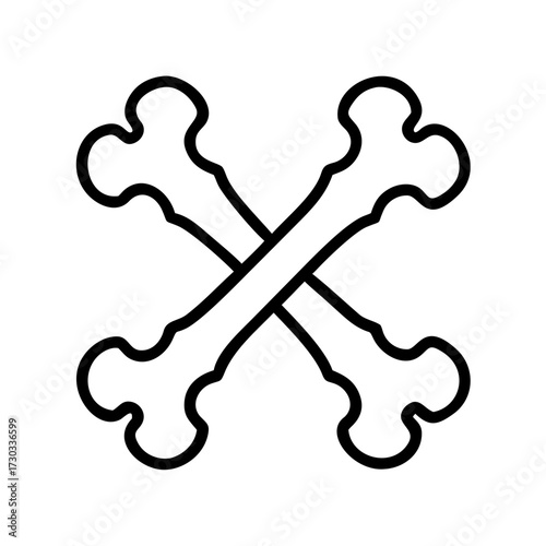 Crossed bones illustration representing danger and the concept of icons  