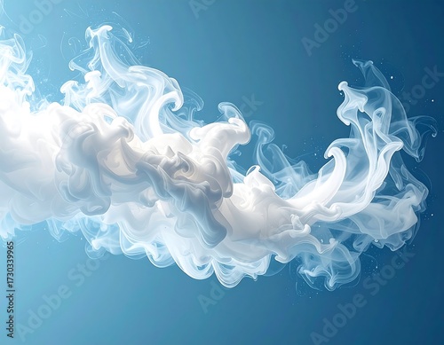 White Smoke Clouds in Air.