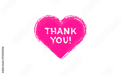 Thank You ! - ハートで装飾された、手書き風の書体で書いたThank You !（ありがとう）の文字
