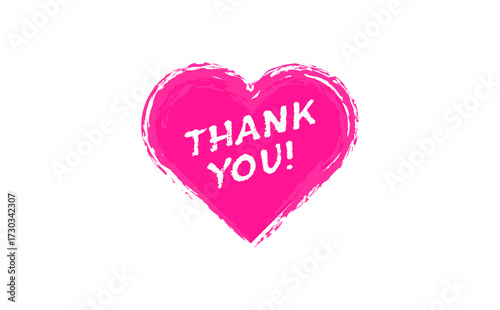 Thank You ! - ハートで装飾された、手書き風の書体で書いたThank You !（ありがとう）の文字
