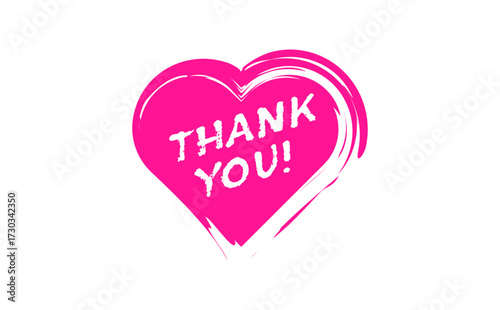 Thank You ! - ハートで装飾された、手書き風の書体で書いたThank You !（ありがとう）の文字
