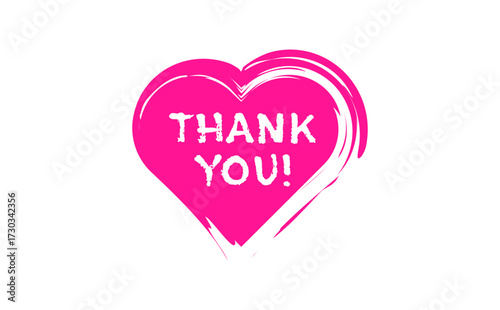Thank You ! - ハートで装飾された、手書き風の書体で書いたThank You !（ありがとう）の文字
