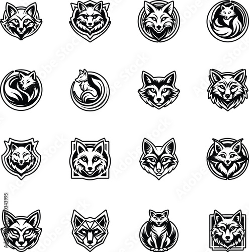 Collection of Glyph Style Fox Logos 

