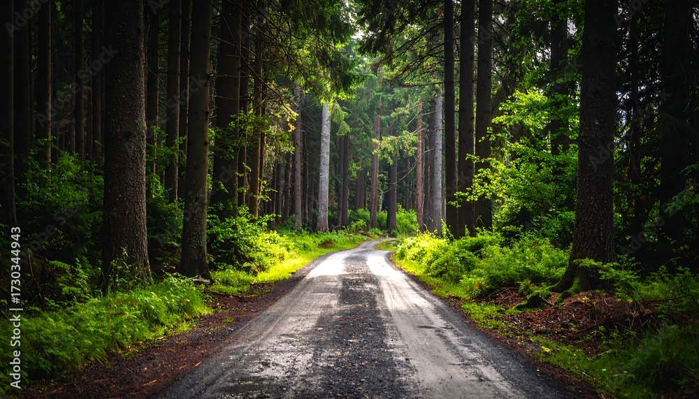 Obraz premium Forest road path