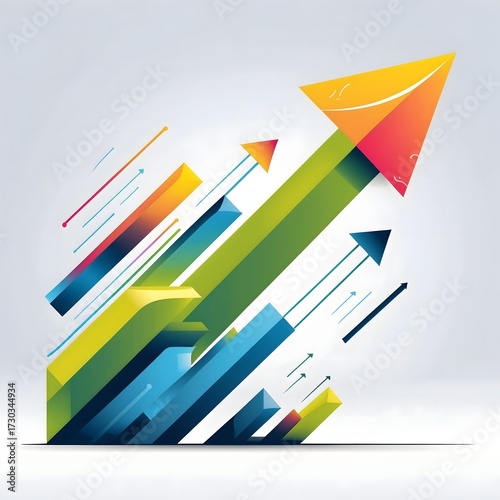 Free Download A colorful illustration of an arrow pointing upwards, symbolizing growth and progress - GFXLoad
