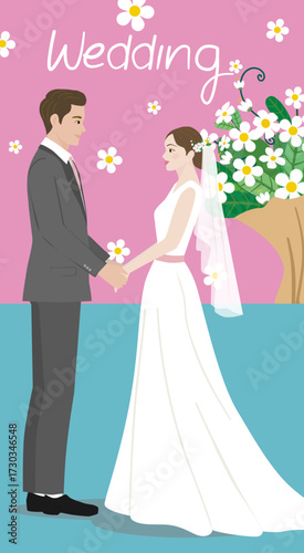 bride and groom in wedding day