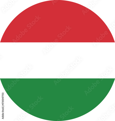 Free Download  hungary circle flag with horizontal tricolor stripes - GFXLoad
