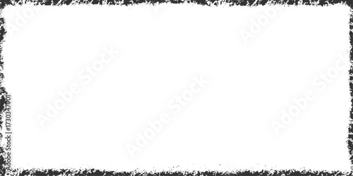 vector grunge frames. Black ink brush stroke square border, rough black rectangular frame with textured distressed torn paper edges. chalk texture, or charcoal sketch borders.