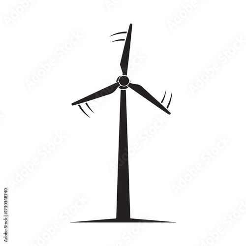 Wind turbine icon for renewable energy symbol