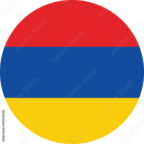  armenia round flag design with red blue yellow stripes