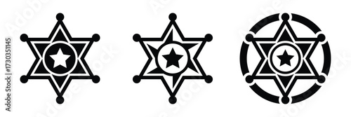 Sheriff star flat icon. Simple black element from wild west collection. Creative Sheriff Star icon for web design, templates, infographics and more.