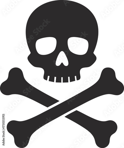 Skull and bones illustration. Vector. Isolated.