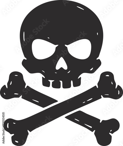 Skull and bones illustration. Vector. Isolated.