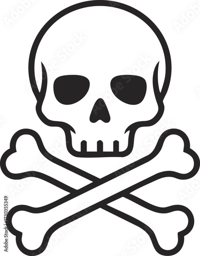 Skull and bones illustration. Vector. Isolated.