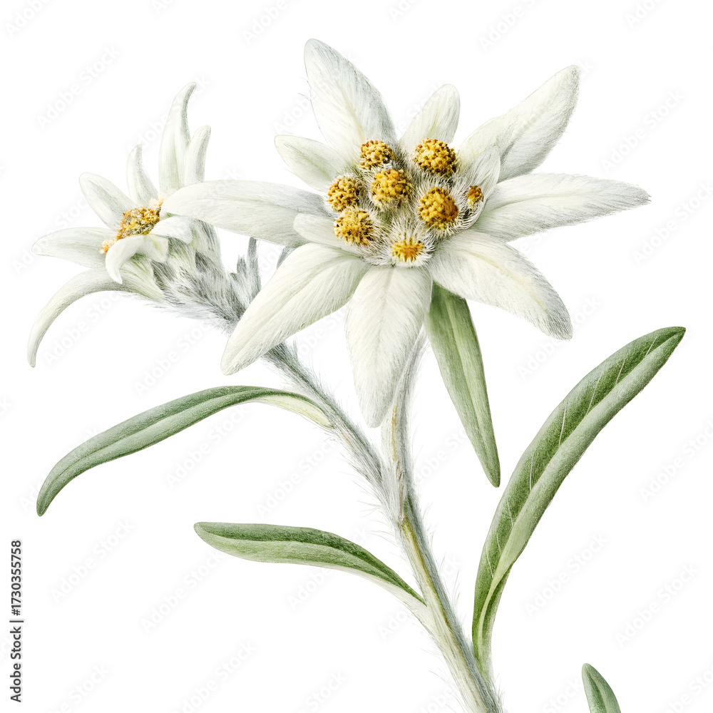 Obraz premium edelweiss flower leontopodium alpinum isolated ove