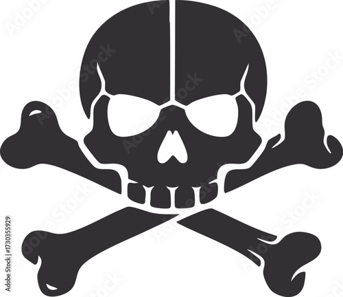 Skull and bones illustration. Vector. Isolated.
