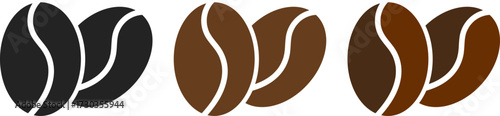 Coffee beans icon set. Coffee bean symbol